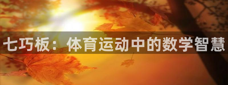 77体育app下载官网：七巧板：体育运动中的数学智慧